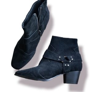 Caverley Don Boot black suede ankle Western boots casual 39 Euro 9 us